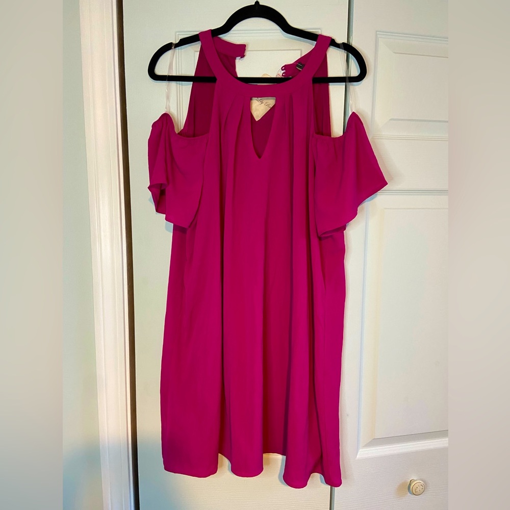 Lily Rose dress, color:Magenta, with Sleeves, Size XL